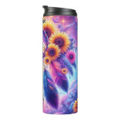 ヒマワリと羽を持つラディアントドリームキャッチャー タンブラー (回転右)