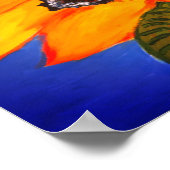 ヒマワリと蝶のポスター ポスター (角)