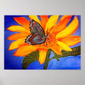 ヒマワリと蝶のポスター ポスター (正面)