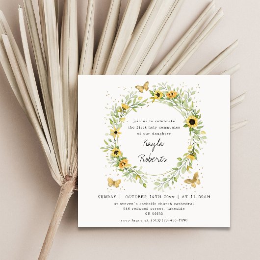 ヒマワリと蝶の聖餐式 招待状