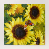 ヒマワリと蝶 ジグソーパズル (横)