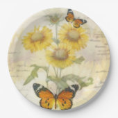 ヒマワリと蝶 ペーパープレート (正面)