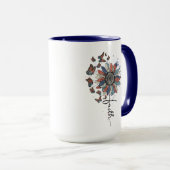 ヒマワリと蝶USA国旗 マグカップ (正面右)