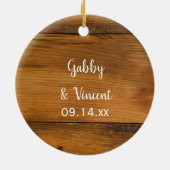 ヒマワリと馬蹄地方結婚西部 セラミックオーナメント (裏面)