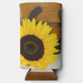 ヒマワリと馬蹄西結婚式の引き出物 スリム缶クーラー (正面)