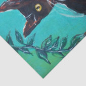 ヒマワリと黒猫のブルーティール（緑がかった色）誕生日 薄葉紙 (詳細)