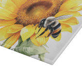 ヒマワリと（昆虫）マルハナバチ カッティングボード (角)