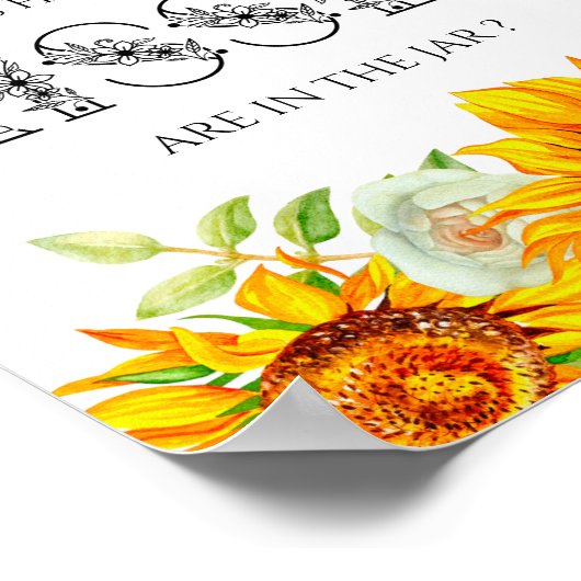 ヒマワリどのよう多くのキスブライダルシャワーゲーム ポスター (角)