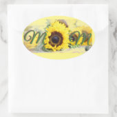 ヒマワリのお母さん 楕円形シール (バッグ)