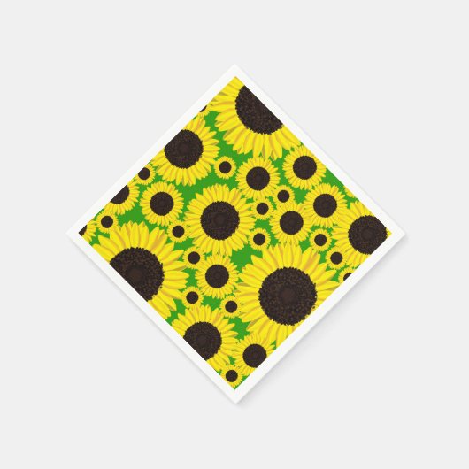 ヒマワリのかわいい第1誕生会のナプキン スタンダードカクテルナプキン (角)