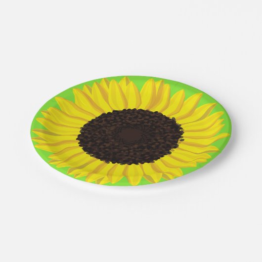 ヒマワリのかわいい第1誕生日のプレート ペーパープレート (アングル)