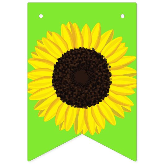 ヒマワリのかわいく幸せな第1誕生日の旗布の旗 バンティングフラッグ (第1の旗)