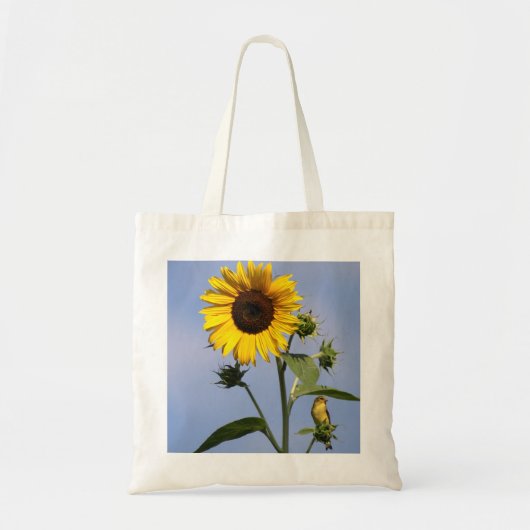 ヒマワリのアメリカのGoldfinch トートバッグ (正面)