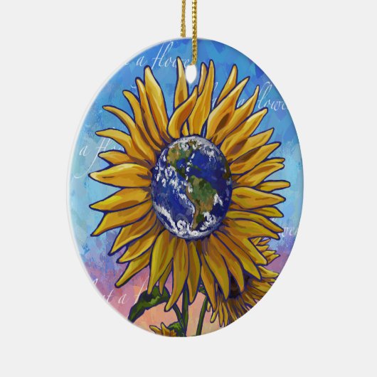 ヒマワリのアース・アート セラミックオーナメント (右)