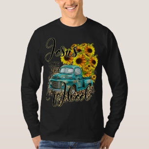 ヒマワリのイエスはクリスチャンの贈り物の輪を取る Tシャツ