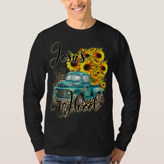ヒマワリのイエスはクリスチャンの贈り物の輪を取る Tシャツ (正面)