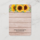 ヒマワリのイヤリングのディスプレイビジネスカード 名刺 (裏面)