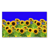 ヒマワリのウクライナ国旗の色サポートウクライナ マグネット名刺 (正面)