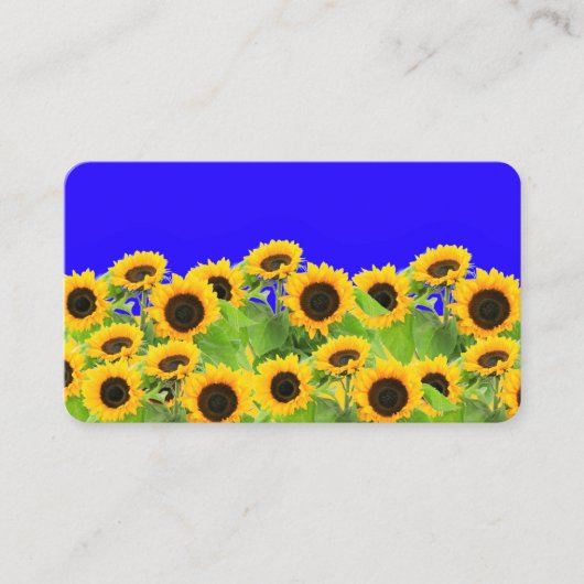 ヒマワリのウクライナ国旗の色サポートウクライナ 名刺 (正面)