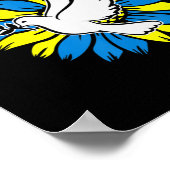 ヒマワリのウクライナ国旗DoveウクライナIスタンド ポスター (角)