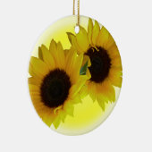 ヒマワリのオーナメントの美しく黄色い花の装飾 セラミックオーナメント (右)