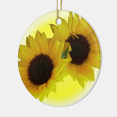 ヒマワリのオーナメントの美しく黄色い花の装飾 セラミックオーナメント (左)