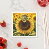 ヒマワリのカエル スタンダードカクテルナプキン (インサイチュ)