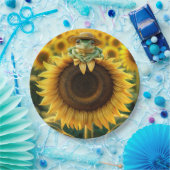 ヒマワリのカエル ペーパープレート (パーティー)