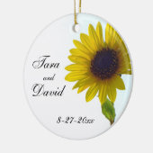 ヒマワリのカスタマイズ可能な結婚式のオーナメント セラミックオーナメント (左)