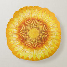 ヒマワリのカラフルで輝くな花の曼荼羅の枕