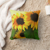 ヒマワリのカラフルの黄色 クッション (ブランケット)