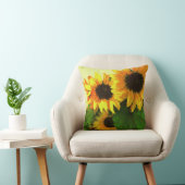 ヒマワリのカラフルの黄色 クッション (椅子)