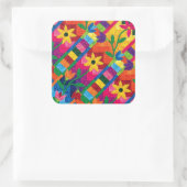 ヒマワリのキルトのステッカー スクエアシール (バッグ)