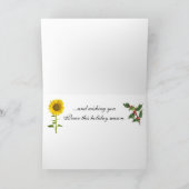 ヒマワリのクリスマスカードの夢を見ること シーズンカード (内部)