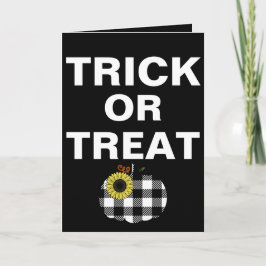 ヒマワリのグリーティングカード付きバッファロープレイドカボチャ カード