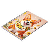 ヒマワリのコルギドッグ冠の壁アートデコール ノートブック (左側)