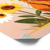 ヒマワリのコルギドッグ冠の壁アートデコール ポスター (角)