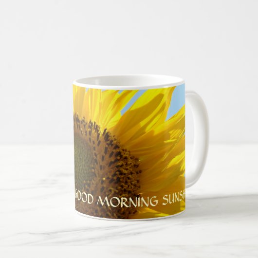 ヒマワリのコーヒー・マグのおはようの日光! コーヒーマグカップ (正面右)