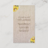 ヒマワリのシカの(雄ジカの)枝角の素朴な国の花柄木 名刺 (裏面)