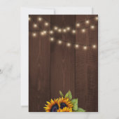 ヒマワリのシックな素朴なsweet sixteen 招待状 (裏面)