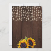 ヒマワリのストリングライト秋の引っ越し祝いパーティーbbq 招待状 (裏面)