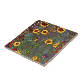 ヒマワリのタイルが付いているグスタフのクリムトの農場の庭 タイル (側面)