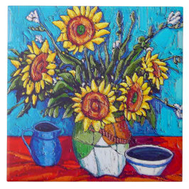 ヒマワリのタイル タイル