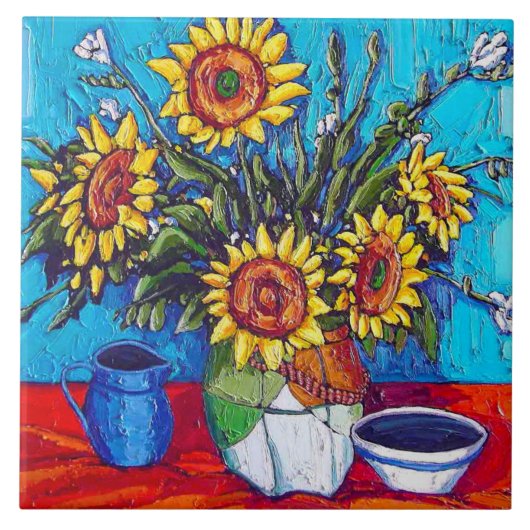 ヒマワリのタイル タイル (正面)