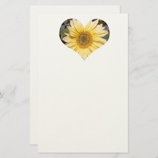 ヒマワリのハートレターヘッド 便箋 (正面/裏面)
