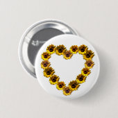 ヒマワリのハート 缶バッジ (正面&裏面)