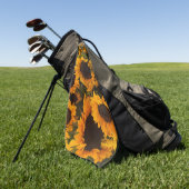 ヒマワリのバスケット ゴルフタオル (グリーン)