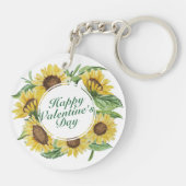 ヒマワリのバレンタインデーの花フレームKeychain キーホルダー (裏面)
