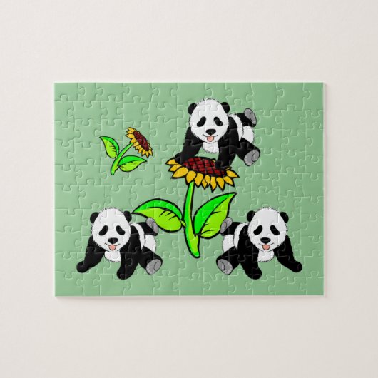 ヒマワリのパンダ ジグソーパズル (横)