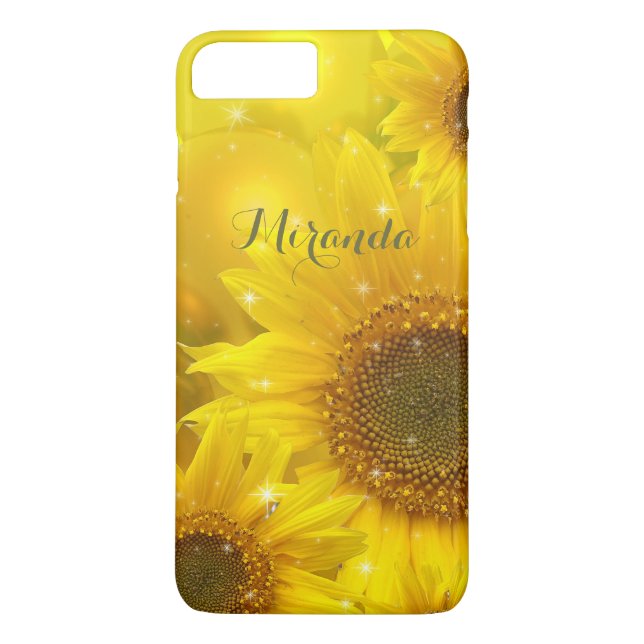 ヒマワリのパーソナライズな黄色い花の花柄 Case-Mate iPhoneケース (裏面)